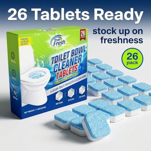 Tabletas Limpiadoras para Inodoro True Fresh 26 Piezas, Desodorante y Seguro para Sépticos, Eliminador de Olores y Manchas, Frescura Duradera Aroma - imagen 7