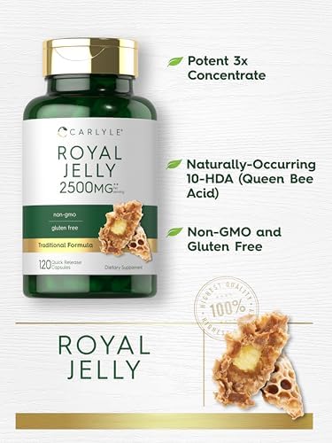 Suplemento de Jalea Real Carlyle | 120 Cápsulas | Fórmula Herbal Tradicional | Sin OGM y Libre de Gluten - imagen 3