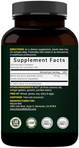 Boro 10mg, 300 Softgels con Aceite MCT | Alta Absorción | Suplemento de Boro Triple Acción para Hombres y Mujeres | Complejo de Glicinato, Citrato y - imagen 7