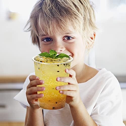 50 Sets de Vasos Plásticos Transparentes de 16oz con Tapas Planas, Vasos Desechables para Café Frío, Bebidas Frías, Jugo, Té de Burbuja, Smoothies y - imagen 8