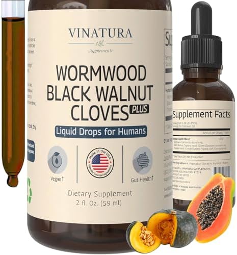 VINATURA Extracto de Ajenjo, Nogal Negro y Clavos - Limpieza y Desintoxicación con Hoja de Papaya y Semilla de Calabaza - Suplemento de 2 fl oz - imagen 1