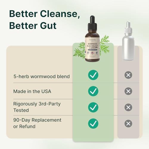 VINATURA Extracto de Ajenjo, Nogal Negro y Clavos - Limpieza y Desintoxicación con Hoja de Papaya y Semilla de Calabaza - Suplemento de 2 fl oz - imagen 6