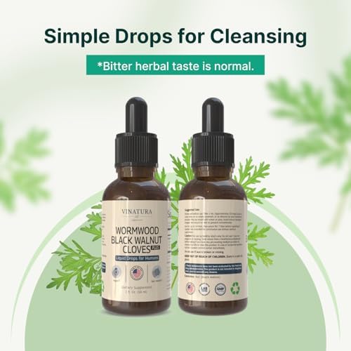 VINATURA Extracto de Ajenjo, Nogal Negro y Clavos - Limpieza y Desintoxicación con Hoja de Papaya y Semilla de Calabaza - Suplemento de 2 fl oz - imagen 8