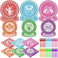Juego de 96 Piezas de Decoraciones para Cinco de Mayo, Platos y Servilletas Desechables Coloridos para Fiesta, Utensilios de Papel para Cumpleaños y - imagen 1