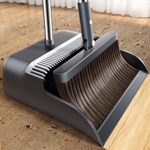 Juego de Escoba con Recogedor, Escoba de 51.6 con Dos Cabezas, Ideal para Mascotas, Barrido Interior y Exterior, Hogar, Cocina, Oficina - imagen 1