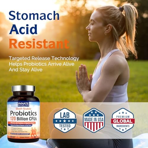 Probioticos Innate Vitality 120 Mil Millones CFUs para Hombres y Mujeres, 34 Cepas con Prebióticos y Enzimas Digestivas, Salud Inmunológica y - imagen 6