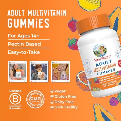 Multivitamínico MaryRuth Organics para Mujeres y Hombres | Gummy Sin Azúcar | 60 Unidades | Vitaminas C, D, E, B, Biotina y Zinc | Vegano y Sin Gluten - imagen 7