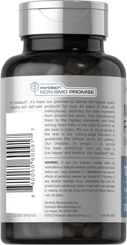 Suplemento de Methyl Folate Horbäach | 1000 mcg | 200 Cápsulas | 5-MTHF | Ácido Fólico | No GMO, Libre de Gluten - imagen 3