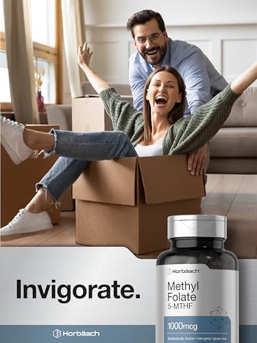 Suplemento de Methyl Folate Horbäach | 1000 mcg | 200 Cápsulas | 5-MTHF | Ácido Fólico | No GMO, Libre de Gluten - imagen 6