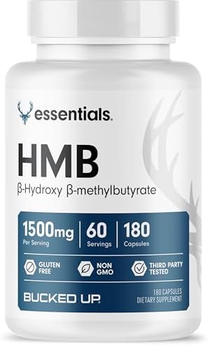 Bucked Up HMB (Beta-Hidroxibeta-Metilbutirato) 1500mg por Porción, Esenciales (60 Porciones, 180 Cápsulas) - imagen 1