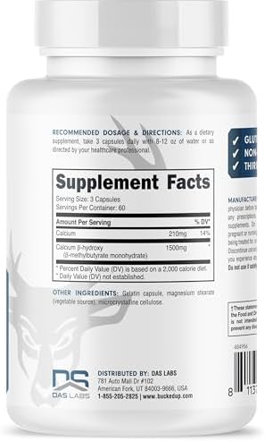 Bucked Up HMB (Beta-Hidroxibeta-Metilbutirato) 1500mg por Porción, Esenciales (60 Porciones, 180 Cápsulas) - imagen 5