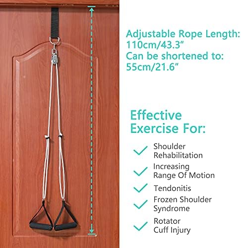 Polea para Hombro, Sistema de Polea Sobre la Puerta para Rehabilitación, Ejercicios para Terapia Física, Ayuda en la Recuperación del Manguito - imagen 3