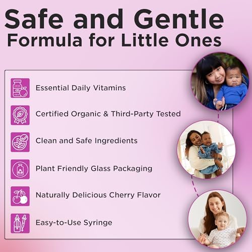 Wellements Gotas Orgánicas de Multivitaminas para Bebés (30 ml) - Sabor Cereza, Vitaminas Líquidas para Infantes y Niños Pequeños (2 Meses+) - Apoyo - imagen 4