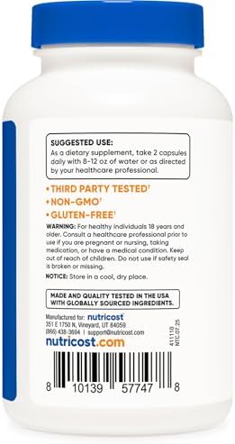 Nutricost L-Lisina + Monolaurina (1,200mg) 120 Cápsulas - L-Lisina HCI, Vegano, Libre de GMO, Sin Gluten, 60 Porciones - imagen 4