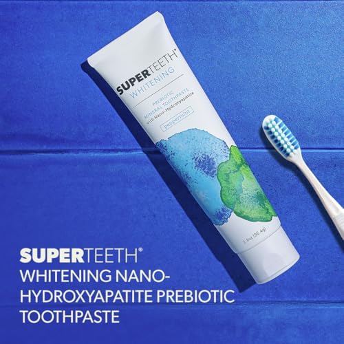 Pasta Dental SuperTeeth Blanqueadora con Nano Hidroxiapatita, Sin Flúor, con Xilitol, Refresca el Aliento, Combate Caries y Elimina Placa, Sabor Menta - imagen 3