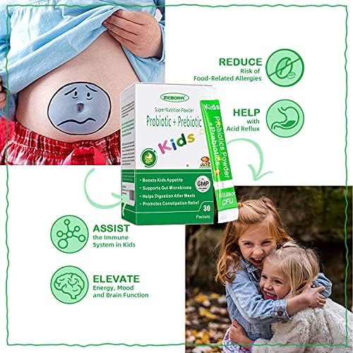 ZEBORA Polvo Probioticos y Prebioticos para Niños de 3 Años en Adelante, Apoya Digestión e Inmunidad, Alivio de Estreñimiento, 30 Paquetes, 5 Mil - imagen 8
