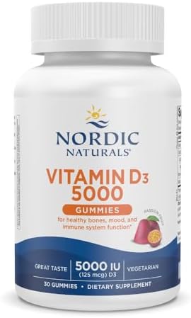 Gomitas de Vitamina D3 5000 de Nordic Naturals, Fruta de la Pasión - 30 Gomitas - Apoyo para Huesos, Ánimo y Sistema Inmunológico - Vegetariano - No - imagen 1