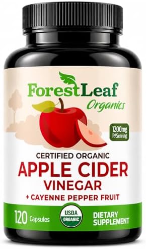 Cápsulas de Vinagre de Sidra de Manzana Orgánico USDA con Madre, 1200 mg | Veganas y No OGM | Pastillas de Vinagre de Sidra con Pimienta de Cayena y - imagen 1
