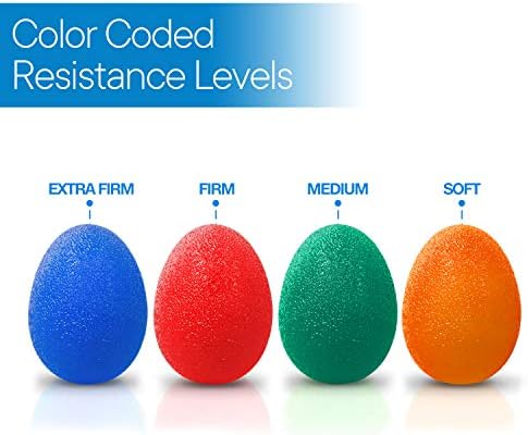 RMS 4-Pack Hand Exercise Balls - Physical & Occupational Therapy Kit for Strengthening Grip & Reducing Stiffness - Arthritis Pain Relief Exerciser for - imagen 2
