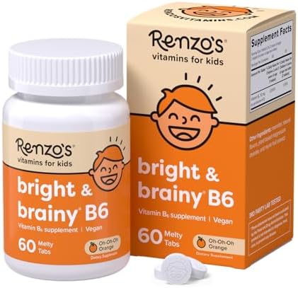 Vitaminas B6 Renzo's para Niños, 60 Tabletas Melty Sin Azúcar, Sabor Naranja Oh Oh Oh - imagen 1