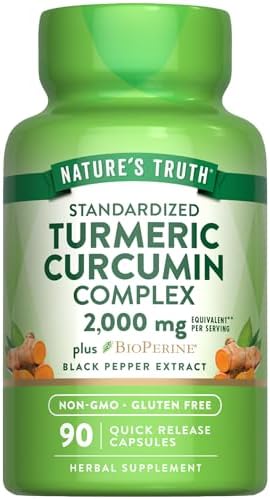 Suplemento de Cápsulas de Cúrcuma Curcumina de Nature's Truth | 95% Curcuminoides Estandarizados y Bioperina | 90 Cápsulas | Sin OGM y Sin Gluten - imagen 1