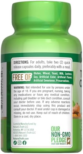 Suplemento de Cápsulas de Cúrcuma Curcumina de Nature's Truth | 95% Curcuminoides Estandarizados y Bioperina | 90 Cápsulas | Sin OGM y Sin Gluten - imagen 7