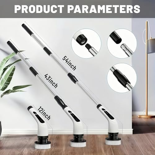 Limpiador Eléctrico de Espinillas - ¡Olvídate de Fregar! Cepillo de Ducha con Mango Largo y 9 Cabezas Reemplazables - Cepillo Inalámbrico de 2 - imagen 2
