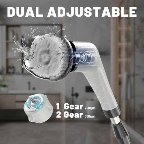 Limpiador Eléctrico de Espinillas - ¡Olvídate de Fregar! Cepillo de Ducha con Mango Largo y 9 Cabezas Reemplazables - Cepillo Inalámbrico de 2 - imagen 6