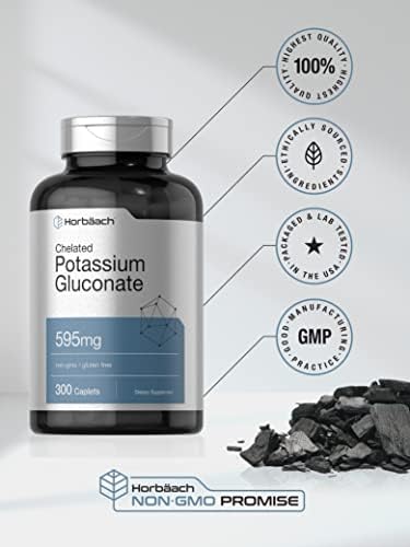 Suplemento de Gluconato de Potasio Quelado Horbäach | 595 mg | 300 Tabletas | Vegetariano, Sin OGM, Sin Gluten - imagen 5