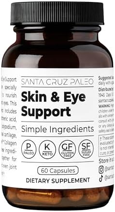 Cápsulas Santa Cruz Paleo para Piel y Ojos, Fórmula Diaria Simple, Ingredientes Limpios, Libre de Gluten, Amigable con Keto y Paleo, 60 Cápsulas - imagen 1