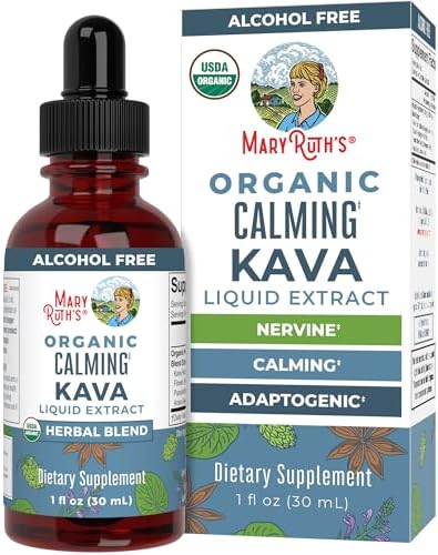 Extracto Líquido de Raíz de Kava MaryRuth's para Calma y Relajación | Mezcla Herbal Nervina y Adaptógena | Orgánico USDA | Sin Azúcar | Sin Gluten | - imagen 1