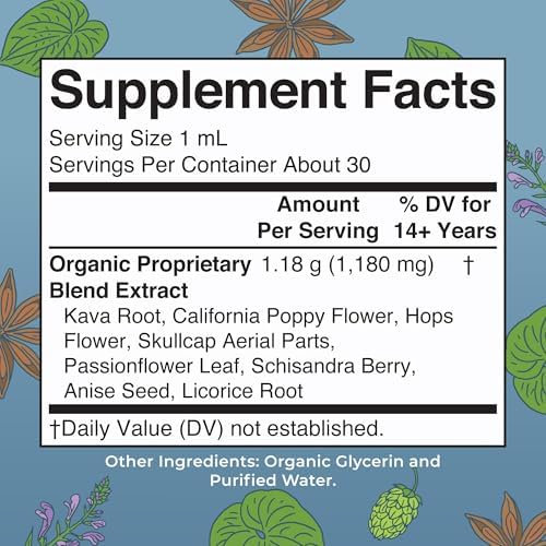 Extracto Líquido de Raíz de Kava MaryRuth's para Calma y Relajación | Mezcla Herbal Nervina y Adaptógena | Orgánico USDA | Sin Azúcar | Sin Gluten | - imagen 2