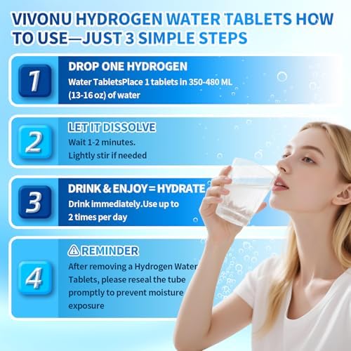 Tabletas de Agua de Hidrógeno con Magnesio - H2 Molecular Tabs | Suplemento de Electrolitos para Hidratación, Energía y Envejecimiento Saludable (1 - imagen 7