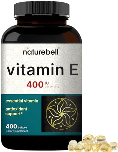 NatureBell Aceite de Vitamina E en Softgels, 400iu por Porción, 400 Cápsulas | Suplemento Antioxidante Esencial, Fácil de Absorber – Apoya la Piel, - imagen 1