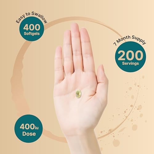 NatureBell Aceite de Vitamina E en Softgels, 400iu por Porción, 400 Cápsulas | Suplemento Antioxidante Esencial, Fácil de Absorber – Apoya la Piel, - imagen 4