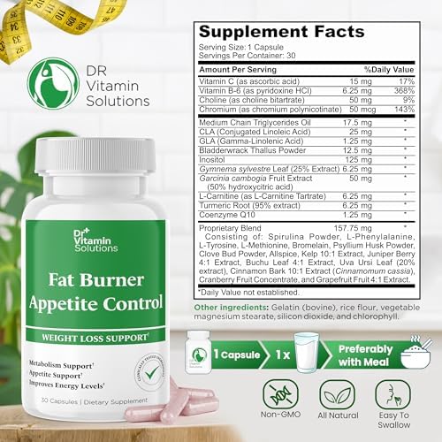 Fat Burner & Appetite Control Weight Loss Supplements for Women & Men - Metabolism Booster w/ L-Carnitine, CLA, Chromium - Appetite Suppressant for We - imagen 2