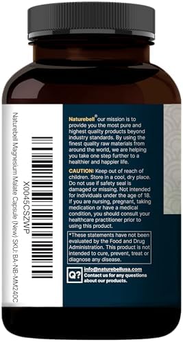 NatureBell Magnesio Malato 1,500mg, 240 Cápsulas | Quelado para Alta Absorción | Apoyo Energético y del Sistema Nervioso | Sin OGM, Libre de Gluten - imagen 2