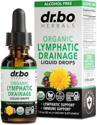 Gotas Suplemento de Drenaje Linfático - Soporte Orgánico para el Sistema Linfático con Equinácea, Limpieza y Desintoxicación - 1oz Orgánicos No-OGM - imagen 1