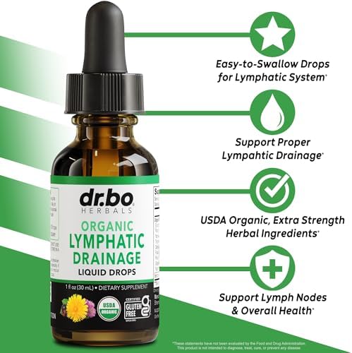 Gotas Suplemento de Drenaje Linfático - Soporte Orgánico para el Sistema Linfático con Equinácea, Limpieza y Desintoxicación - 1oz Orgánicos No-OGM - imagen 2