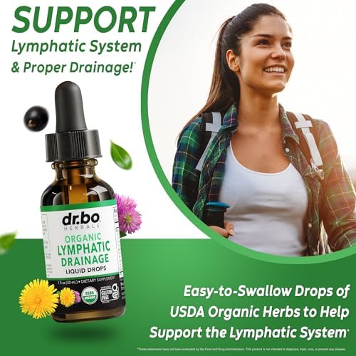 Gotas Suplemento de Drenaje Linfático - Soporte Orgánico para el Sistema Linfático con Equinácea, Limpieza y Desintoxicación - 1oz Orgánicos No-OGM - imagen 3