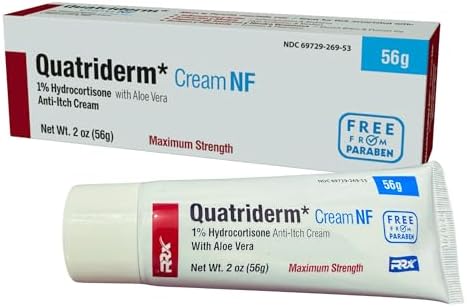 Crema Antipicazón QUATRIDERM NF Extra Fuerte 1% Hidrocortisona con Aloe Vera, Sin Parabenos, 2 oz para Erupciones y Condiciones de Piel - imagen 1