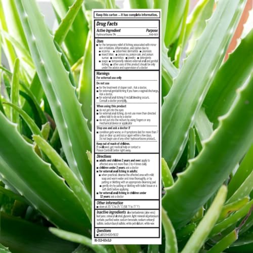 Crema Antipicazón QUATRIDERM NF Extra Fuerte 1% Hidrocortisona con Aloe Vera, Sin Parabenos, 2 oz para Erupciones y Condiciones de Piel - imagen 6