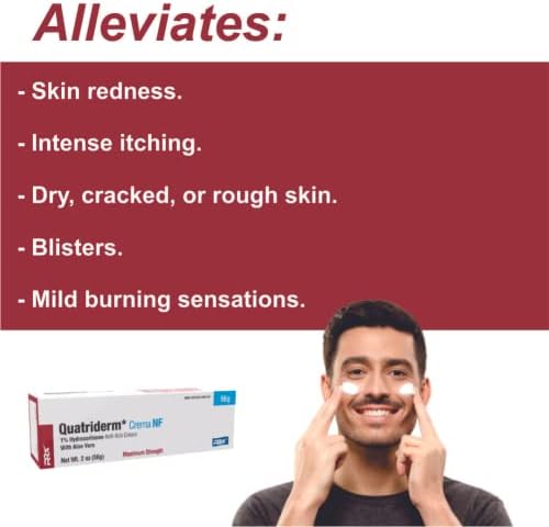 Crema Antipicazón QUATRIDERM NF Extra Fuerte 1% Hidrocortisona con Aloe Vera, Sin Parabenos, 2 oz para Erupciones y Condiciones de Piel - imagen 8