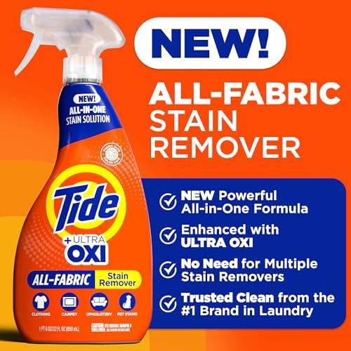 Spray Quitamanchas Tide con Oxi | Quitamanchas para Ropa, Alfombra, Tapicería y Camas de Mascotas | 22 Fl Oz (Paquete de 2) y 3 Fl Oz - imagen 2