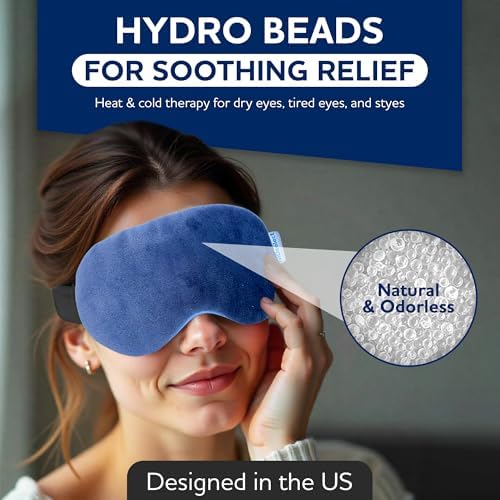 MDselect Microwavable & Freezable Hydro Beads Eye Mask - Warm & Cold Therapy for Dry Eyes, Styes, Blepharitis & Sinus Relief - imagen 2