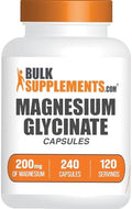 Cápsulas de Magnesio Glicinato BulkSupplements.com - Suplemento de Magnesio 200mg, Libre de Gluten, 2 Cápsulas por Porción, 240 Contenido - imagen 1