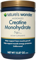 Creatina Monohidratada Micronizada Nature's Wonder 5g, Salud Muscular, Energía Muscular, Sin Lactosa, 450g, 90 Porciones - imagen 1