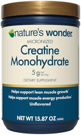Creatina Monohidratada Micronizada Nature's Wonder 5g, Salud Muscular, Energía Muscular, Sin Lactosa, 450g, 90 Porciones - imagen 1