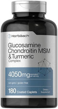 Horbäach Glucosamina Condroitina MSM | 180 Tabletas | con Cúrcuma | Fórmula Triple Fuerza | Suplemento Sin OGM y Libre de Gluten - imagen 1