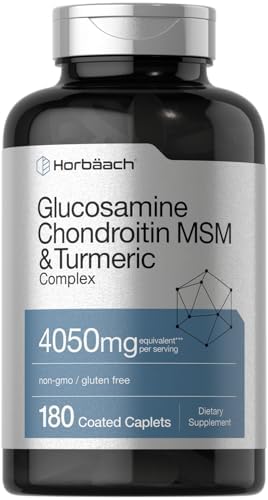 Horbäach Glucosamina Condroitina MSM | 180 Tabletas | con Cúrcuma | Fórmula Triple Fuerza | Suplemento Sin OGM y Libre de Gluten - imagen 1